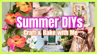 SUMMER BAKE & CRAFT WITH ME | Dollar Tree DIY Decor | Summer Focaccia Recipe & Mock Sangria Idea