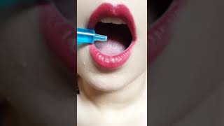 drinking with syringe! #ASMR #mukbang #short