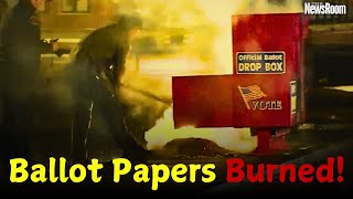 Ballot drop boxes with completed votes set on fire in Vancouver, WA and Portland