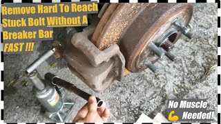 Remove Stuck Bolt No 💪 No Breaker Bar Just Use A Bottle Jack