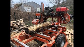 Woodmizer sawmill: Rainbow Poplar slabbing and lumber video