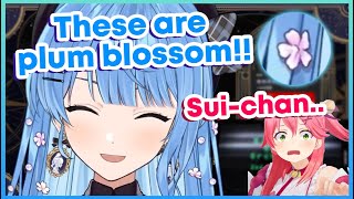 Suisei's new hairstyle is way too cute!! Wait... are those Sakura petals...?【Hololive | Eng Sub】