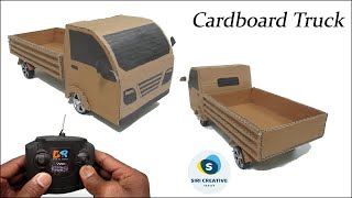 Cardboard Mini Truck | How to Make A Mini Truck with Cardboard | Homemade Truck RC