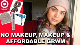 GRWM: NO MAKEUP, MAKEUP | AFFORDABLE COZY OUTFIT | HOW I BLOW-DRY MY HAIR