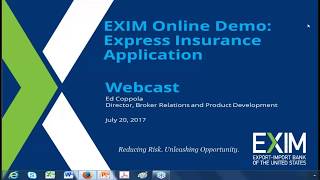 Applying for Express Insurance Using EXIM Online (EOL) - July 20, 2017