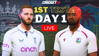 England vs West Indies | DAY 1 | 1st Test  Match  - Cricket 24 Live  - Shree Gamerz