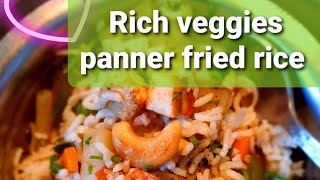 Rich vegetables panner fried rice recipe for a healthy meal or brunch - easy cooking concepts