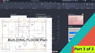 Simple House Floor Plan in AutoCAD | Part 3 of 3