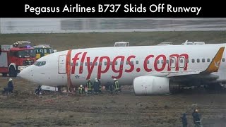 Pegasus Airlines B737 Skids Off Runway