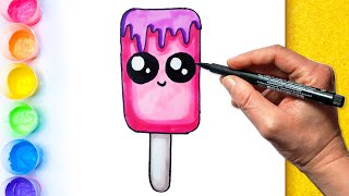 איך לצייר ארטיק חמוד 💜 How to draw CUTE popsicle