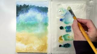 Sunset Misty Golden Lake / Easy Acrylic Painting Tutorial For Beginners Step By Step #474