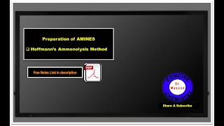 Hoffman's Ammonolysis Reaction I Method for Preparation of Amines  I PDF Notes Link in description