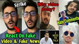 CarryMinati React On His Fake News & Videos | Why Video Delay?- BB Ki Vines | Aashqeen,Ashish,Pocha