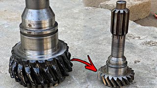 Replacement of Broken Teeths of Input Shaft by an Ingenious Mechanic how it works // must watch