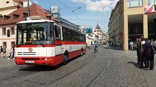 Buses in Prague city center, Czechia