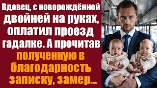 Вдовец с новорожденной двойней на руках оплатил проезд гадалке. А прочитав полученную записку...