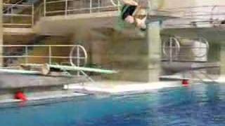 Scott doing a backflip in purdue's pool