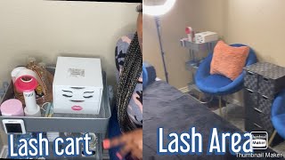 WHATS IN MY LASH CART//LASH ROOM TOUR