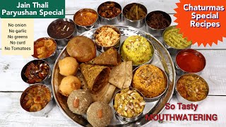 JAIN THALI | JAIN RECIPES | PARYUSHAN RECIPES | CHATURMAS RECIPES | NO ONION NO GARLIC RECIPES