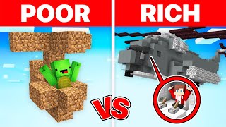 Mikey POOR vs JJ RICH Helicopter Survival Battle in Minecraft (Maizen)