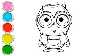 How to draw a minion | easy step by step for children with acrylic colour