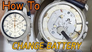 How To Change Battery FOSSIL FS4925 Chronograph Watch