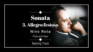 3. Allegro festoso - Sonata for Flute and Harp - Nino Rota - Flute Backing Track