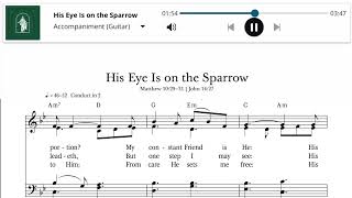 1005 His Eye Is on the Sparrow | Fingerstyle Guitar Accompaniment with SATB SHEET | Hymns