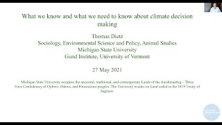 Day 4 - Thomas Dietz: What we know and what we need to know about climate decision making