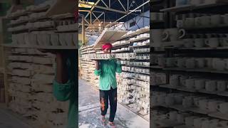 Ceramic cup making in factory #shorts #shortsvideo