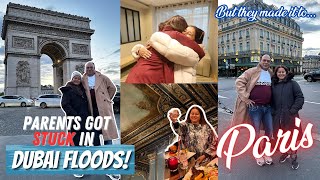 My PARENTS got stuck in DUBAI FLOODS on the way to PARIS! Best Family Apartment in Paris #TravelWSar