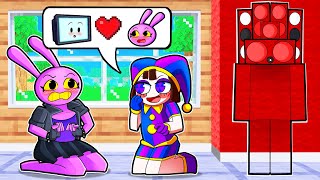 INVISIBLE at CIRCUS SISTER'S Sleepover in Minecraft! (POMNI SISTER, JAX SISTER)