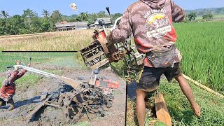 Awas hati-hati...!! Traktor sawah garap petak    kecil