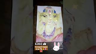 #ganeshadrawing #ganapatibappamorya🙏🌼🌸 #easypencilsketch #watercolorpaintingforkids #easywatercolor