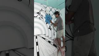 How to make 3d painting ||amazing 3d wall painting design on your home #trending#viralshorts