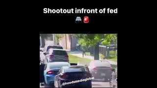 Shootout in front of the police in Chicago🚔🚨‼️ #shortfeed #funny #bronx #trending #shorts#short