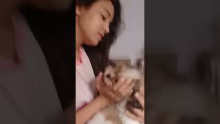 Ashi with her dog #ashi #ashisingh #ashu