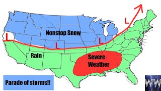 MULTIPLE rounds of STRONG storms! Heavy Rain, Snow and Severe weather!