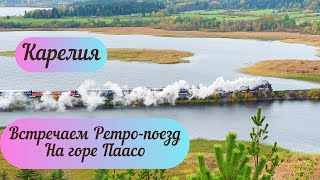 Встречаем ретро-поезд на горе Паасо. 🚂Карелия.