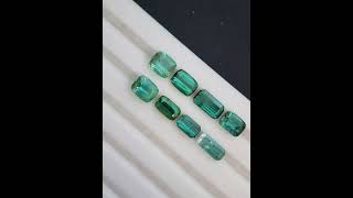 Exquisite Bluish Green Natural Tourmaline Lot | 7.62 ct, 8 Stones