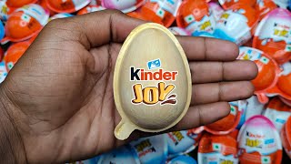 NEW! Colored Glitter Kinder Joy opening ASMR - A lot of Kinder Surprise egg toys Part-146