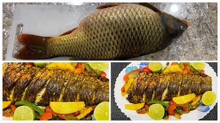 Fish in oven roasted ماهی سبزی داخل داش