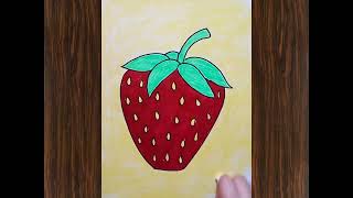 تعليم الرسم والتلوين للأطفال 🎨تعلم رسم فراولة للمبتدئين How to draw a strawberry step by step