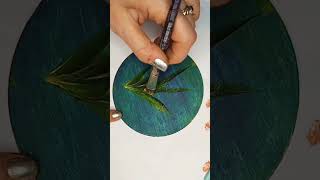 how to paint leaves with acrylic paint#acrylicpainting #art #onestroke #leafs #leaf #green #green