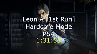 RESIDENT EVIL 2 REMAKE | LEON A | HARDCORE MODE | S+ RANK SPEEDRUN (1:31:53)