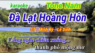 Đà Lạt Hoàng Hôn -  Karaoke - tone nam - nhạc sống - Karaoke Huyền JP