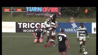 Beautiful try from Zimbabwe (Sables) rugby vs the Netherlands!! Zimbabwe 30 - Netherlands 7