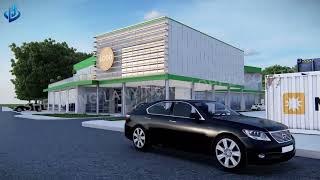 Modern double floor prefabricated steel Supermarket building in Uganda