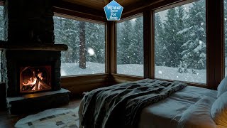 🌨️ Tranquil Winter Evening | Soothing Snowfall and Fireplace Sounds for Sleep