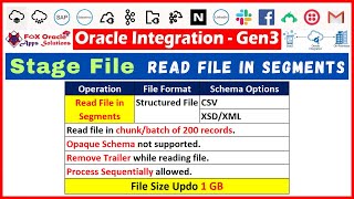 43. Stage File Read in segments | How to read large file in oic | OIC tutorials